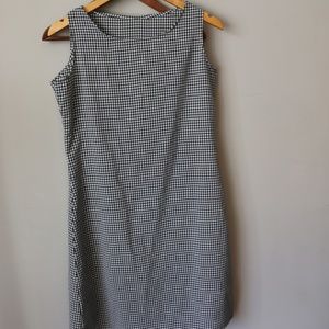 black and whit gingham shift dress